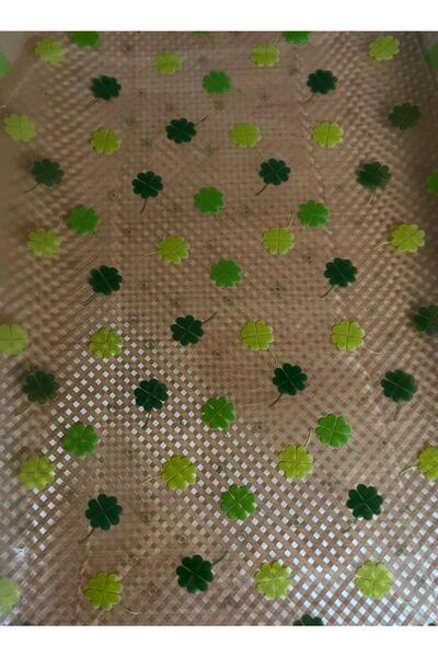 ÖZBALBAN Kalın Renkli Yaprak Desenli Buzlu Cam Modeli Masa Örtüsü 1,2 Milim Mika