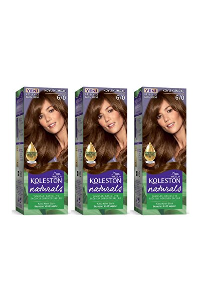 Wella Koleston Naturals Saç Boyası 6/0 Koyu Kumral 3 Adet