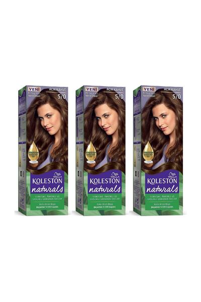 Wella Koleston Naturals Saç Boyası 5/0 Açık Kahve 3 Adet