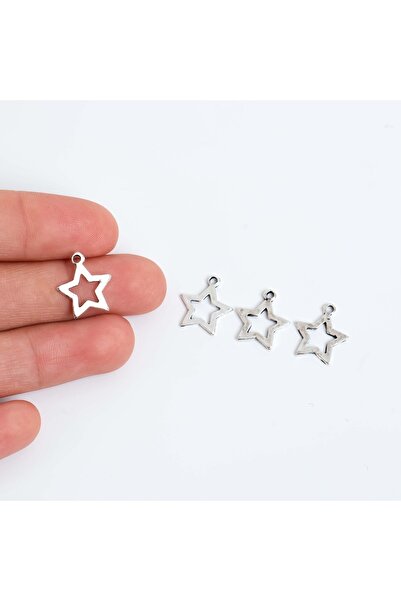 yfhobi 10 Adet - 15 Mm Yıldız Desenli Metal Uç, Takı Malzemesi, Boyalı Gümüş ...