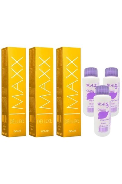 MAXX DELUXE Tüp Boya 9.1 Küllü Açık Sarı 60 Ml 3 Adet+3 Adet Oksidan