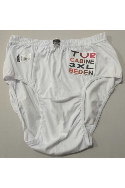 Tutku Slip bărbați din bumbac cu talie elastică mărime mare Culoare albă 3xl slip 1 bucată