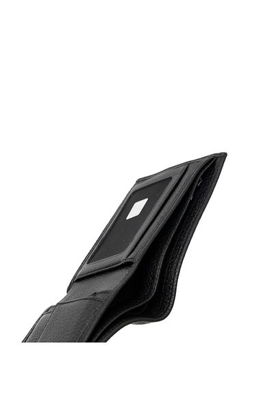Eminsa Black Floter Leather Men's Wallet with Clip