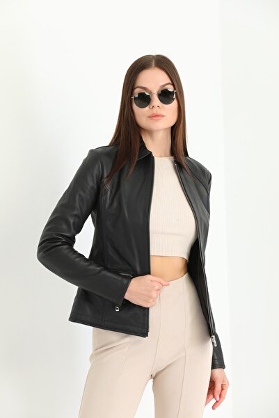 ZanDeri Short Leather Jacket