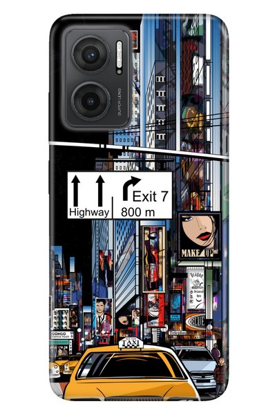 Cekuonline Xiaomi Redmi 10 5g Case 0.4mm Silicone Patterned Night New York