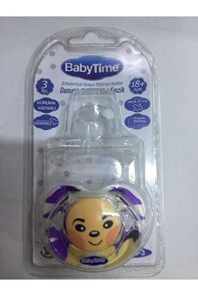 BABY TİME SPA Babytime Silikon Kiraz Uçlu Mat Gövdeli Desenli Emzik