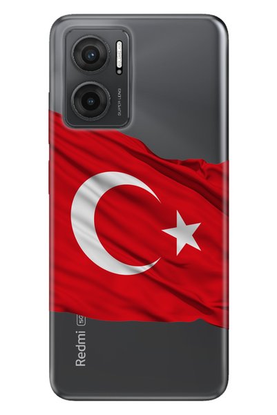 Cekuonline Xiaomi Redmi Note 11E Case 0.4mm Silicone Patterned Al Flag