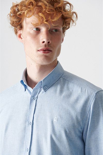 Avva Hemd - Blau - Regular Fit