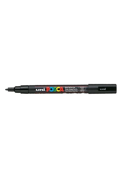 UNİ-BALL Marker Painting Posca Water Based Poster 0.9-1.3 Mm Black Pc-3m (1 Pack 6 Pieces)