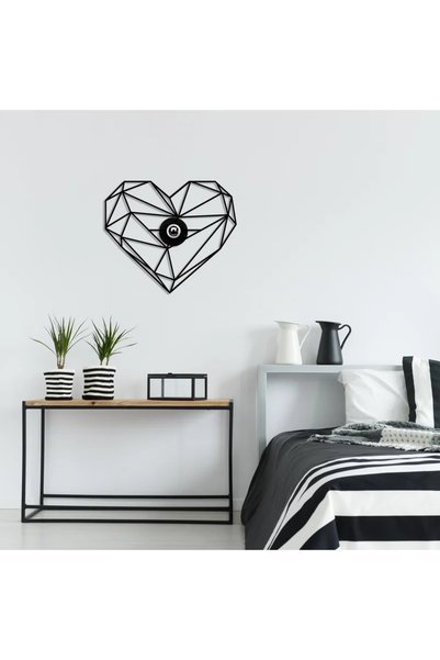 hü ma tasarım ve aksesuar Natural Wooden MDF Laser Rustic Living Room Sconce Wall Decoration with Heart Patterned Reflection Design