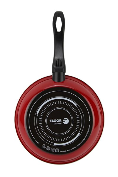 Fagor مقلاة أوبتيماكس حمراء بقاعدة فولاذية مقاس 20 سم