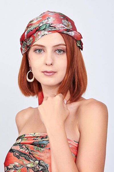 Nomads Felt 100% Silk Pomegranate Flower Square Scarf Van Gogh Almond Tree 90 Cm