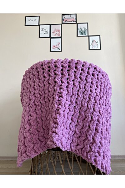 Alize Puffy Hand Knitted Baby Blanket
