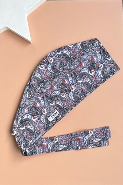 Owlet Medikal Gri Şal Desenli Cerrahi Tesettür Bone