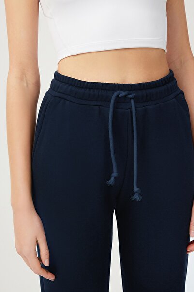 Los Ojos Kadın Lacivert Paçası Lastikli Jogger Eşofman Altı Drawstring