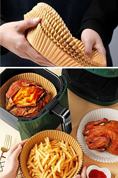 Buffer ® 50 Pieces Air Fryer Baking Paper Disposable Air Fryer Round Plate Model