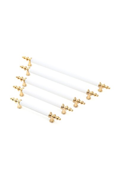 Arvax Elit Beyaz-altın Mobilya Dolap Çekmece Kulp