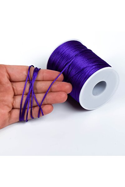 yfhobi 10 Metre - 1 Mm Floş Ip, Bileklik Ipi, Sıçan Kuyruğu Ip, Morcivert Ren...