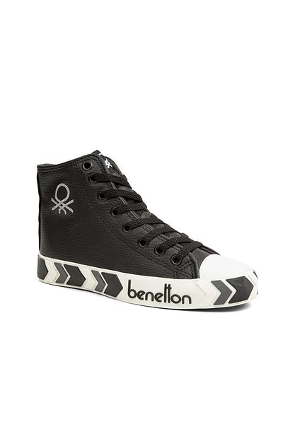 Benetton ® |   Bn-30721 - 3374 Negru Alb - Pantofi sport dama