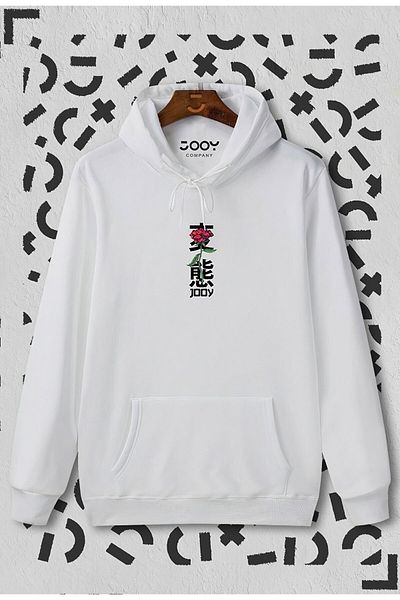 Jooy Company Hanorac alb cu glugă Japan Rose