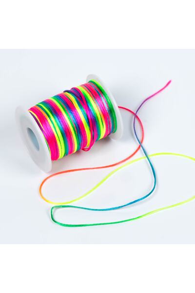 yfhobi 10 Meters - 1 Mm Flush Rope, Bracelet Rope, Rat Tail Rope, Rainbow Mixed Color, Jewelry Rope