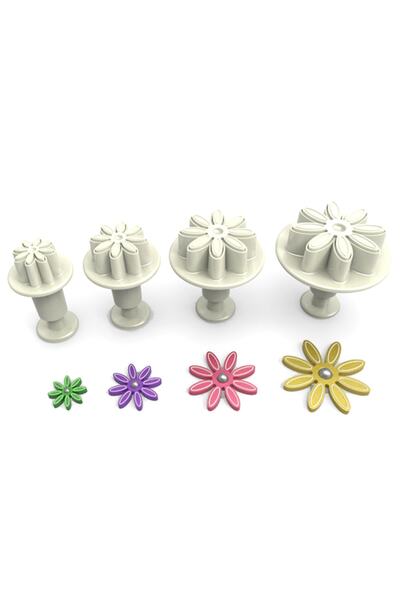 Butedo Papatya Büyük Basmalı Enjektörlü Kopat Kurabiye Kalıbı – 4'lü