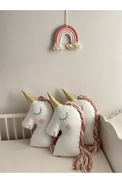 minibellababy Unicorn Yastık Çocuk Odası Gülkurusu Saç Detayı