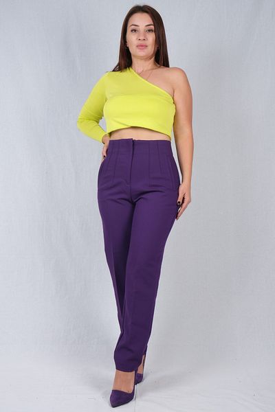 Shido Women's Purple Fabric Trousers