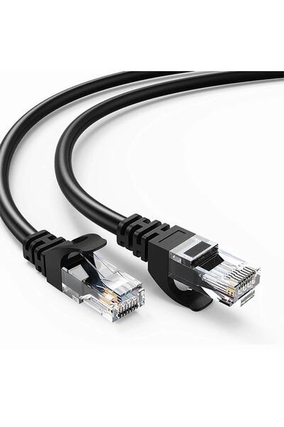 upTech Cat6 Utp 1000mbps Ethernet Patch Modem Lan Kablosu - Siyah - 60cm