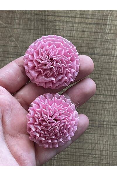 Gönülden Tasarım Accesoriu ornamental cu aplicație din tul cu flori de cuișoare roz 5 cm (2 buc.)