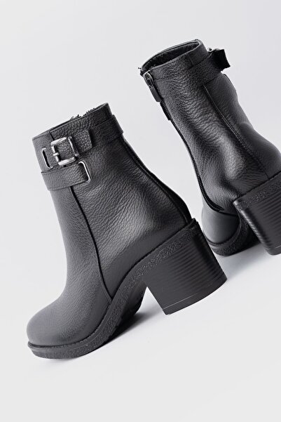 TUNAELLİ Kadın Siyah Hakiki Deri 35-40 Numara Bot & Bootie