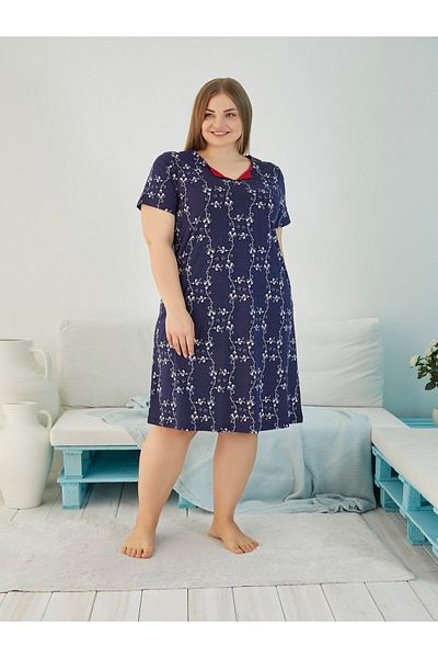 SENFONİ فستان باتال نصف كم منقوش 4830