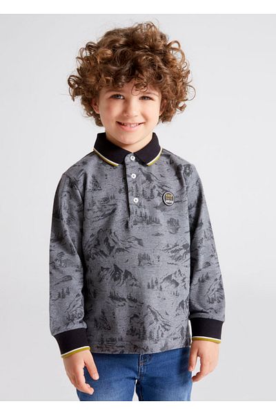 MAYORAL Polo Long Sleeve Printed T-shirt