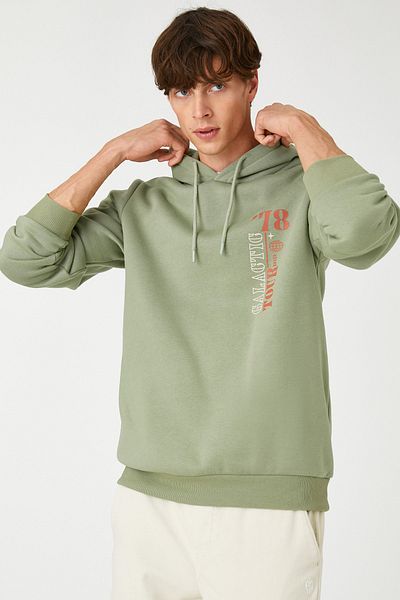 Koton Mintfarbenes Herren-Sweatshirt 3WAM70586MK