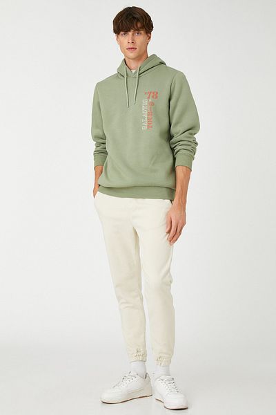 Koton Mintfarbenes Herren-Sweatshirt 3WAM70586MK
