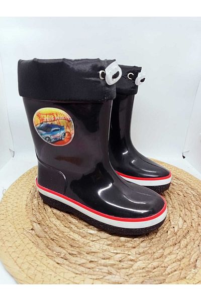 AkınalBellaa Черни водоустойчиви ботуши с кожена подплата Akınalbella за момчета