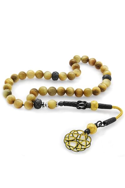 Tesbihane 1000 Carat Kazaz Tasseled Globe Cut Colorful Tiger Eye Natural Stone Rosary101001774