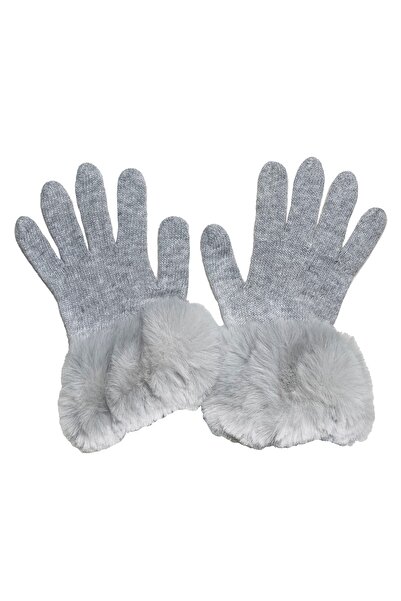 FUREVER FASHION Kürklü Parmaklı Angora Eldiven