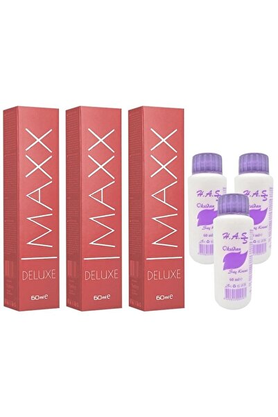 MAXX DELUXE Tüp Boya 7.65 Lal Kızılı 60 Ml 3 Adet+3 Adet Oksidan