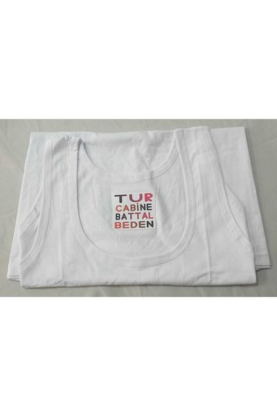 Tutku Ανδρικό βαμβακερό λευκό χρώμα Oversize Μεγάλο μέγεθος Χοντρό λουράκι 8xl 9xl 10 Xl Αθλητής 1 Τεμάχιο