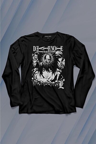 Kendim Seçtim Anime Naruto Death Note Skull King Crow Anime Uzun Kollu Tişört...