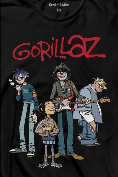 Kendim Seçtim Gorillaz 2D Rock Band Blur - Tricou cu mânecă lungă Feel Good Damon Albarn
