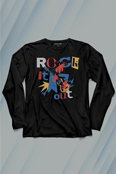 Kendim Seçtim Rockstar Rock It Out Gitarista Majica dugih rukava Štampano T-s...