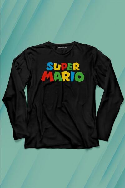 Kendim Seçtim Super Mario Seres majica dugih rukava Štampano T-shirt