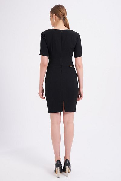 Balizza Blz-Neck Dress with Accessory Detail