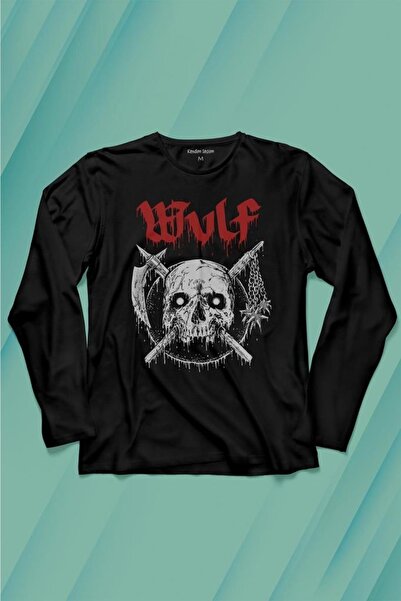 Kendim Seçtim Wulf Metal Rock Band Skull Skullcap Urban Gothic Majica sa dugi...
