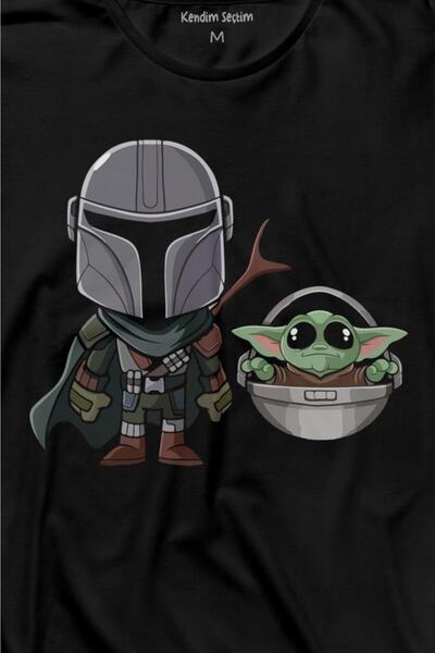 Kendim Seçtim Baby Yoda Mando Figure The Mandalorian Baby Yoda Star Wars Tricou cu mânecă lungă Tricou imprimat