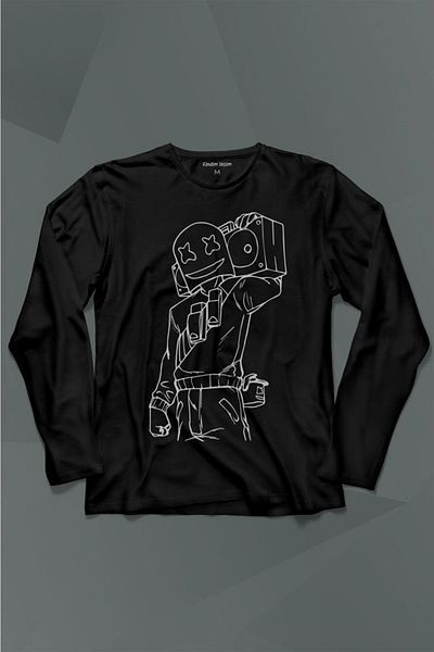 Kendim Seçtim Tricou cu mânecă lungă DJ Marshmello Marsh Mello Fortnite Tricou imprimat