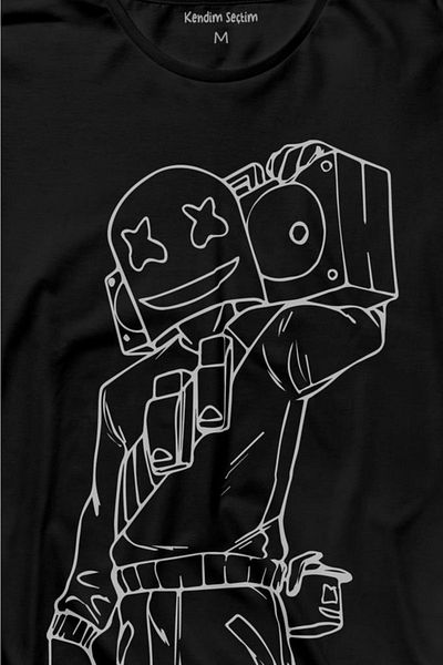 Kendim Seçtim Tricou cu mânecă lungă DJ Marshmello Marsh Mello Fortnite Tricou imprimat