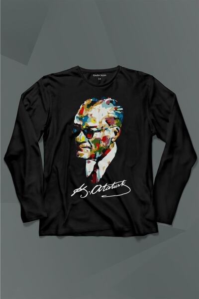 Kendim Seçtim Gazi Mustafa Kemal Atatürk Portret cu ochelari Charisma Tricou cu mânecă lungă Tricou imprimat